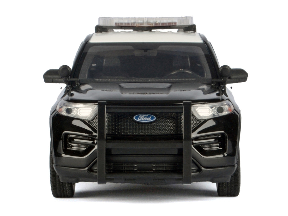 2022 Ford Police Interceptor Utility Black and White "Los Angeles Police Department (LAPD)" with Flashing Light Bar and Front and Rear Lights and Sounds 1/24 Diecast Model Car by Motormax LuxuryLifeWay Online Store