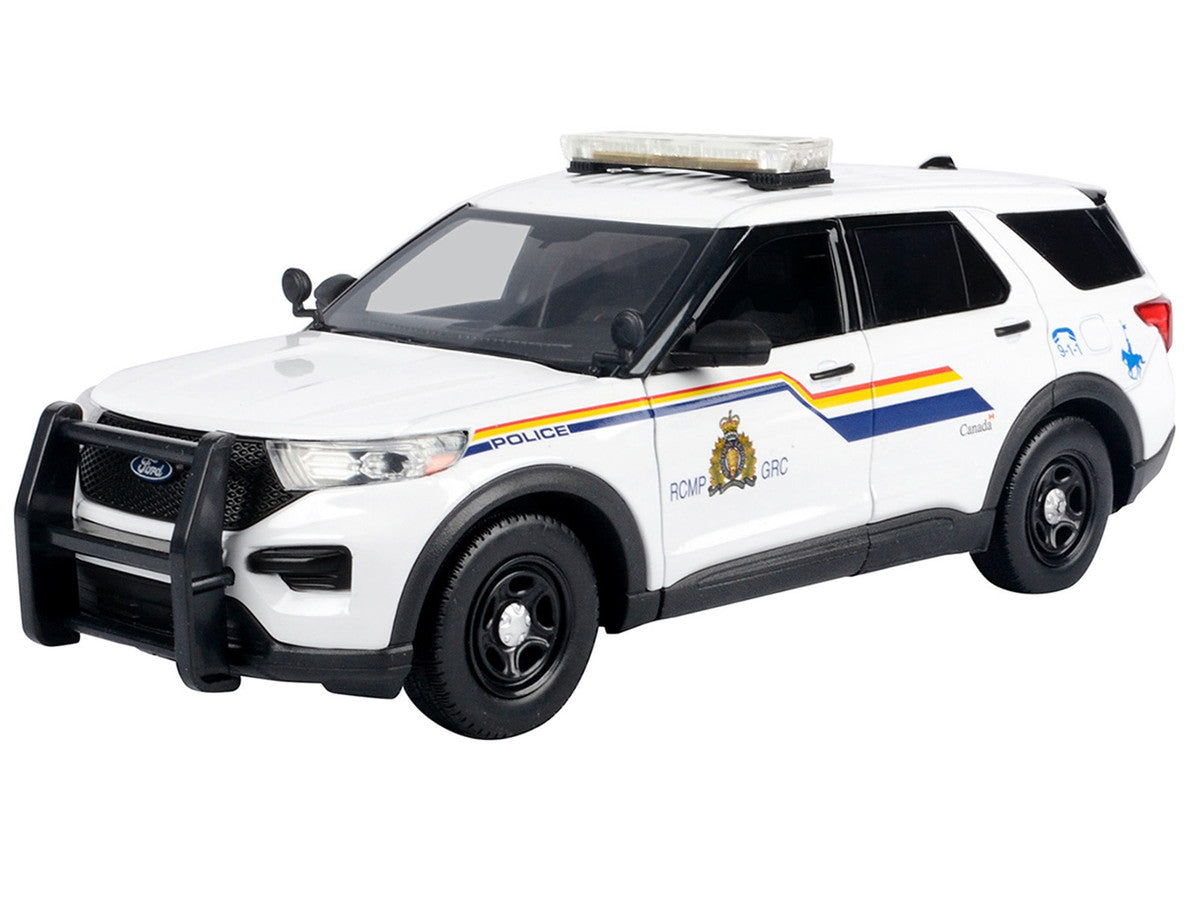 2022 Ford Police Interceptor Utility White "Royal Canadian Mounted Police (RCMP)" with Flashing Light Bar and Front and Rear Lights and Sounds 1/24 Diecast Model Car by Motormax LuxuryLifeWay Online Store