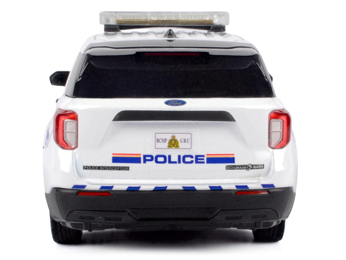 2022 Ford Police Interceptor Utility White "Royal Canadian Mounted Police (RCMP)" with Flashing Light Bar and Front and Rear Lights and Sounds 1/24 Diecast Model Car by Motormax LuxuryLifeWay Online Store