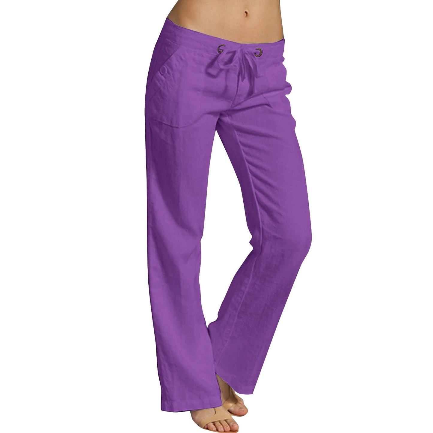 European And American-style Solid-color Womens Loose Casual Pants Womens Trousers NorixaFashion.com
