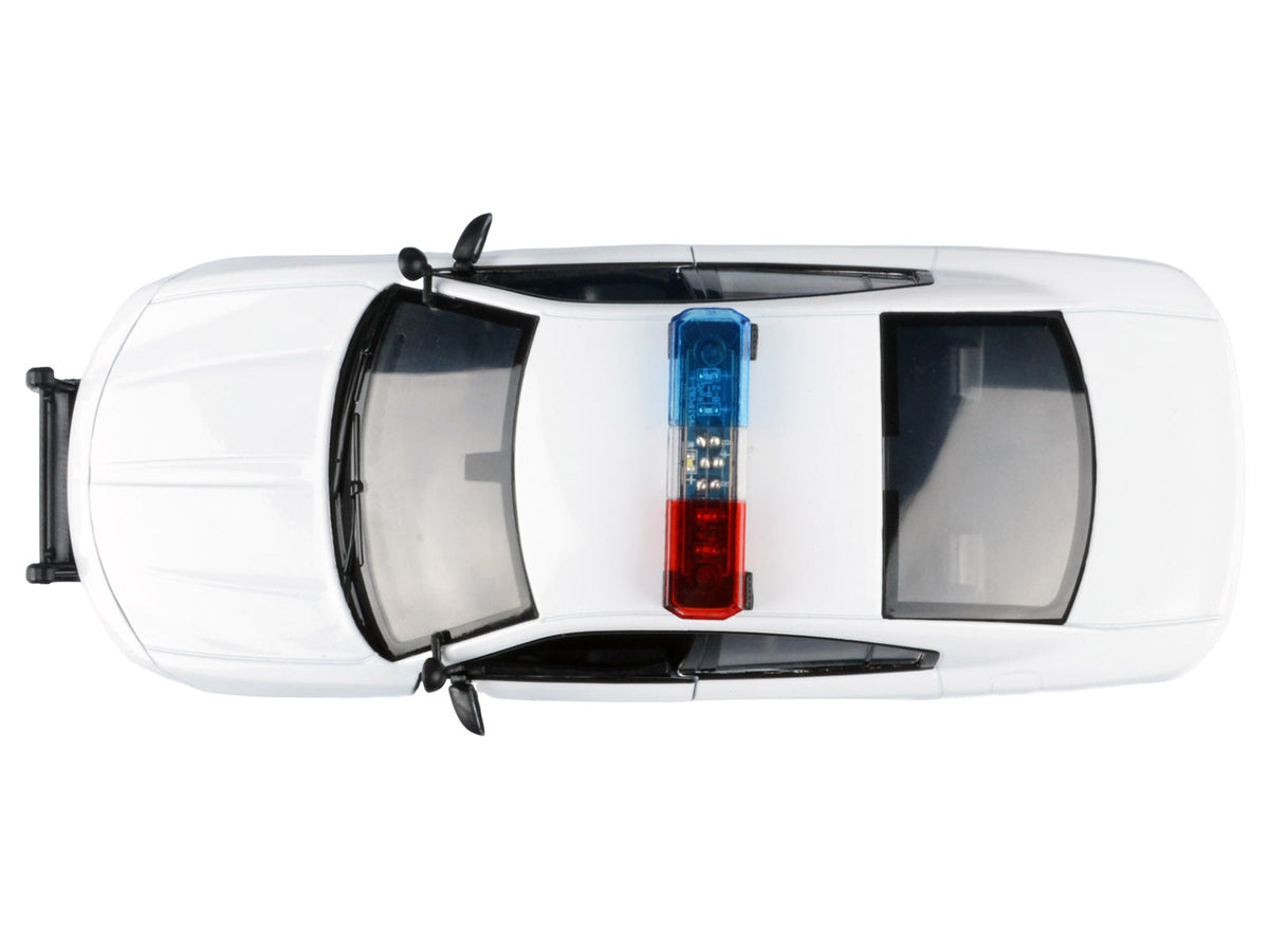 2023 Dodge Charger Pursuit Police Car Unmarked White with Flashing Light Bar Front and Rear Lights and 2 Sounds "Builder's Kit" 1/24 Diecast Model Car by Motormax LuxuryLifeWay Online Store