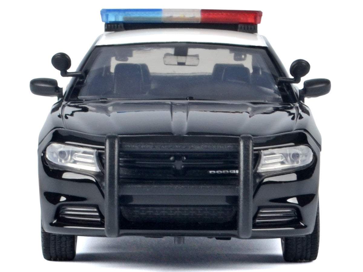 2023 Dodge Charger Pursuit Police Car "California Highway Patrol (CHP)" Black and White with Flashing Light Bar and Front and Rear Lights and Sounds 1/24 Diecast Model Car by Motormax LuxuryLifeWay Online Store