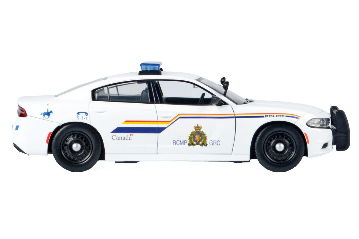 2023 Dodge Charger Pursuit Police Car "Royal Canadian Mounted Police (RCMP)" White with Flashing Light Bar and Front and Rear Lights and Sound 1/24 Diecast Model Car by Motormax LuxuryLifeWay Online Store