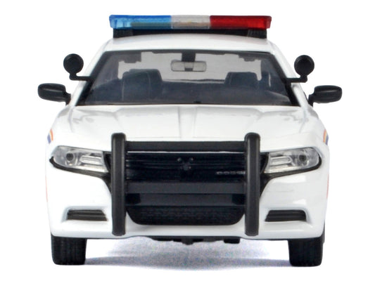 2023 Dodge Charger Pursuit Police Car "Royal Canadian Mounted Police (RCMP)" White with Flashing Light Bar and Front and Rear Lights and Sound 1/24 Diecast Model Car by Motormax LuxuryLifeWay Online Store