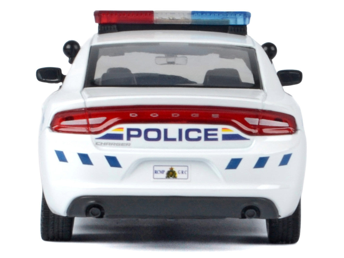 2023 Dodge Charger Pursuit Police Car "Royal Canadian Mounted Police (RCMP)" White with Flashing Light Bar and Front and Rear Lights and Sound 1/24 Diecast Model Car by Motormax LuxuryLifeWay Online Store