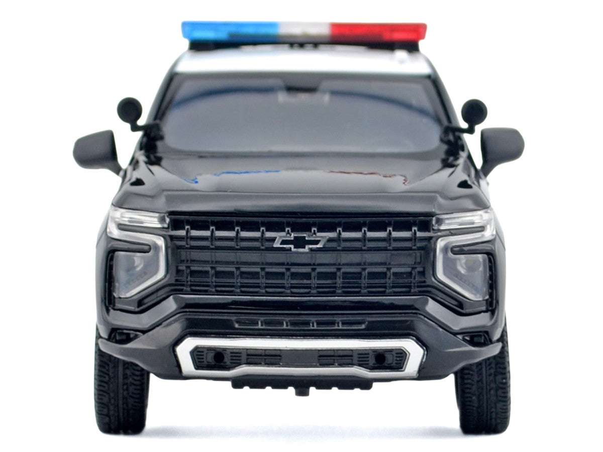 2025 Chevrolet Tahoe PPV "LAPD (Los Angeles Police Department)" Black and White with Flashing Light Bar and Front and Rear Lights and Sounds 1/24 Diecast Model Car by Motormax LuxuryLifeWay Online Store