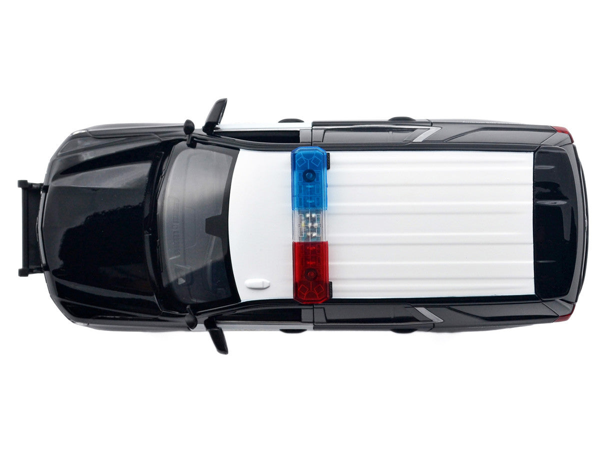 2025 Chevrolet Tahoe PPV "CHP (California Highway Patrol)" Black and White with Flashing Light Bar and Front and Rear Lights and Sounds 1/24 Diecast Model Car by Motormax LuxuryLifeWay Online Store