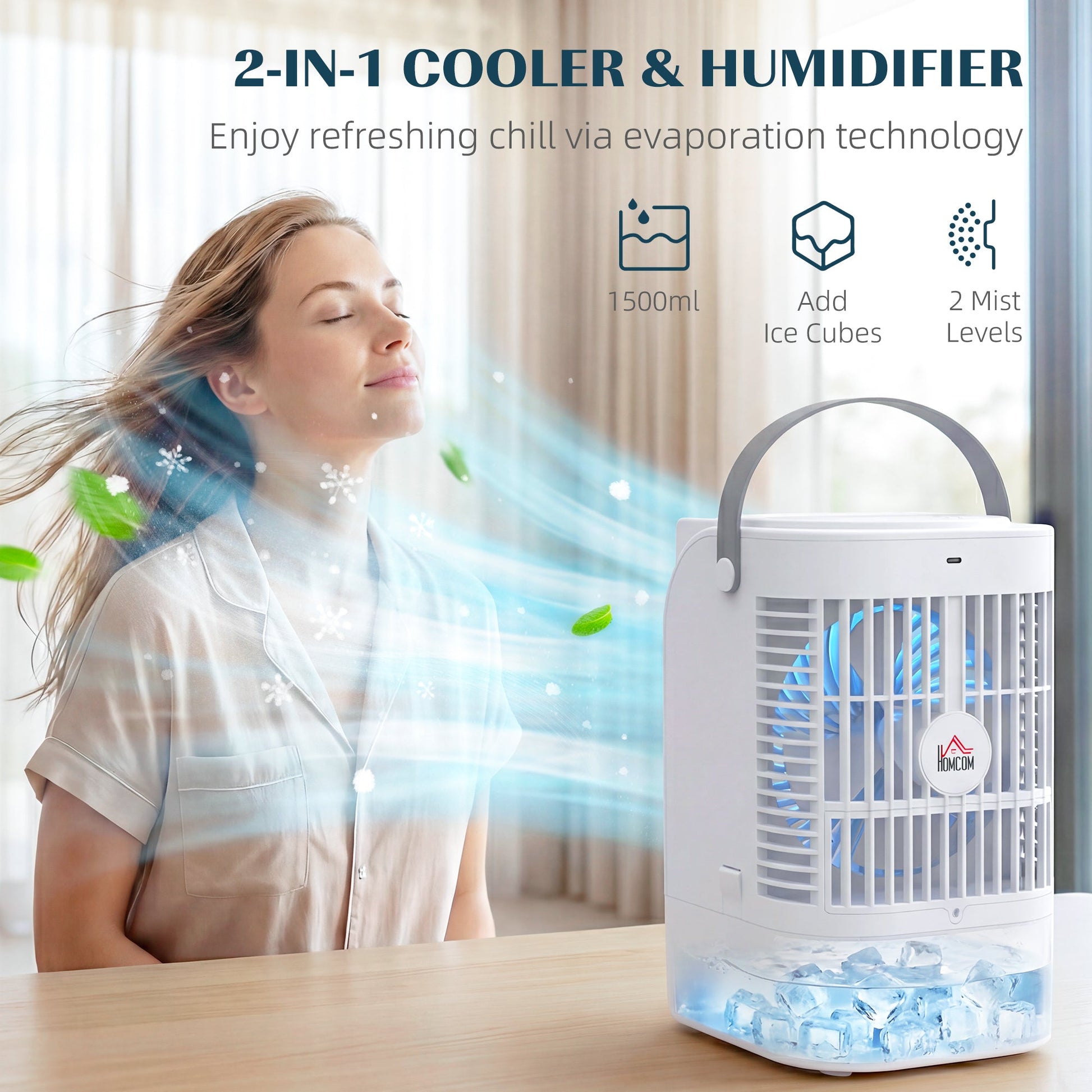 Portable Air Conditioner, 4-in-1 Mini Air Cooler with 4 Wind Speed, 2 Mist Mode, RGB 7 LED Light Best YouTube Store