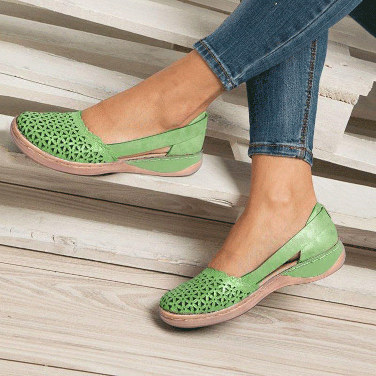 Fashion Women's Toe Head Hollowed Out Large Size Flat Sandals LadyShow.Store