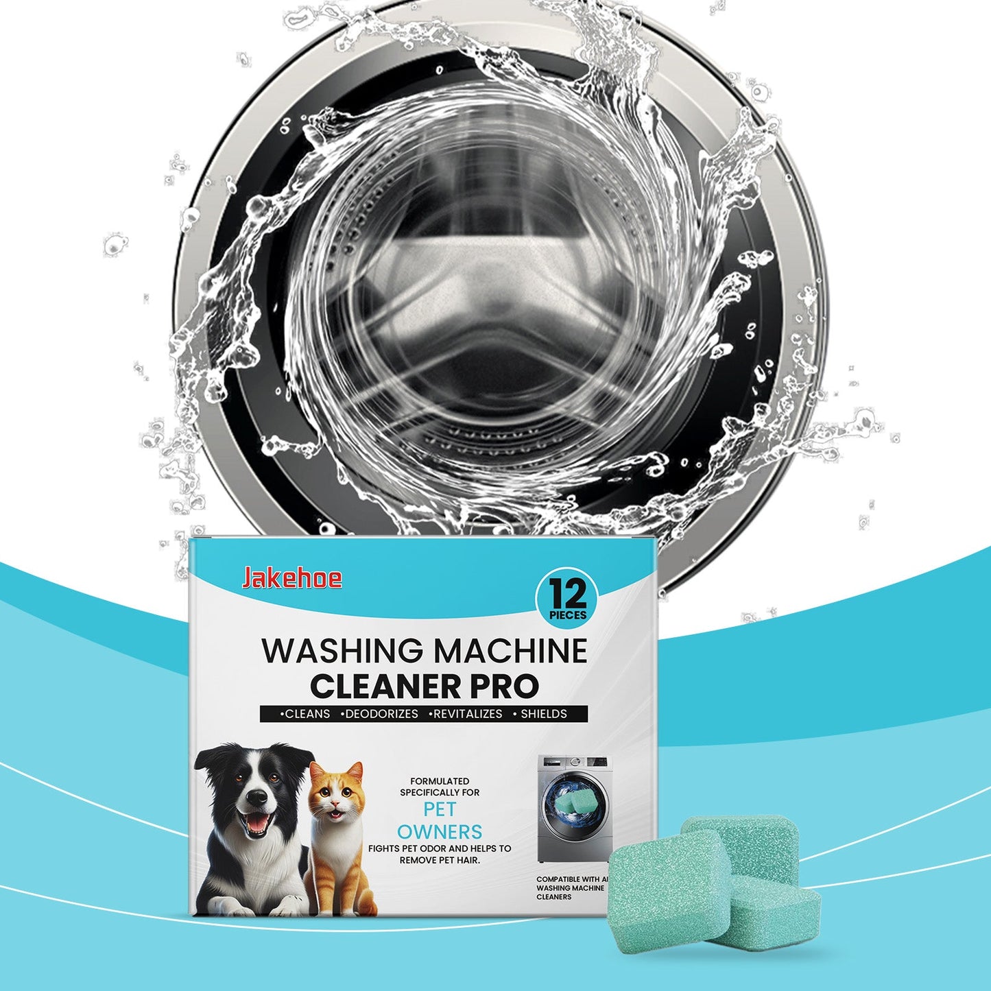 Washing Machine Cleaning Tablets 12pcs Tri Light Beauty