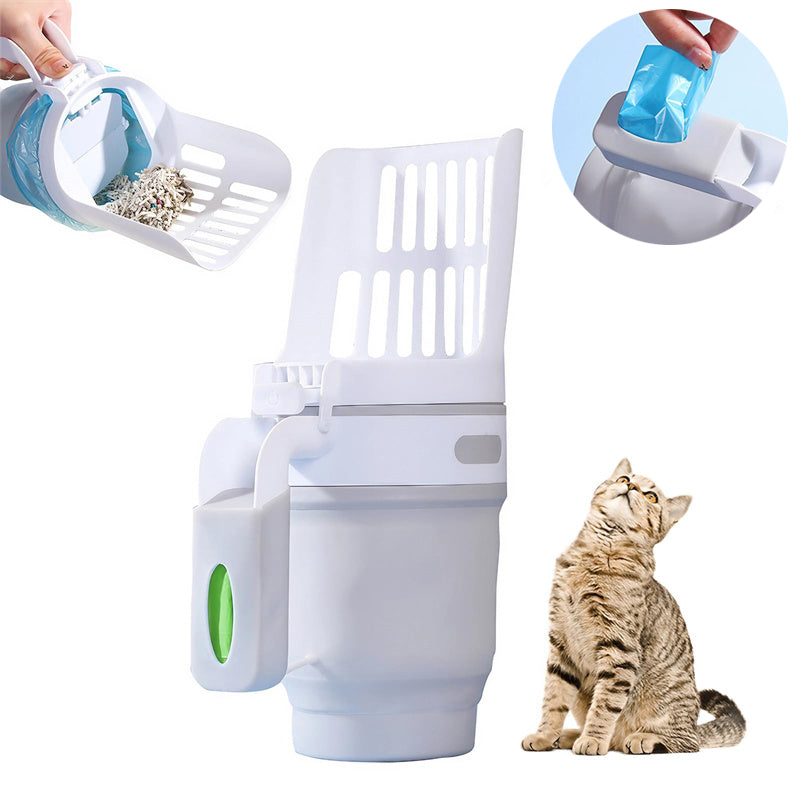 Upgrade Widen Cat Litter Shovel Scoop With Refill Bags Large Cat Litter Box Self Cleaning Cat Waste Bin System Pet Supplies Pet Products Pets Fashion