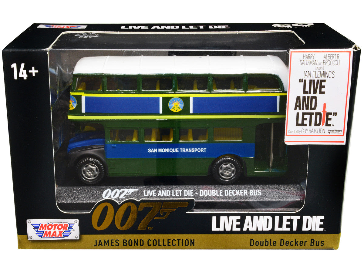 Double Decker Bus "San Monique Transport" James Bond 007 "Live and Let Die" (1973) Movie "James Bond Collection" Series Diecast Model Car by Motormax LuxuryLifeWay Online Store