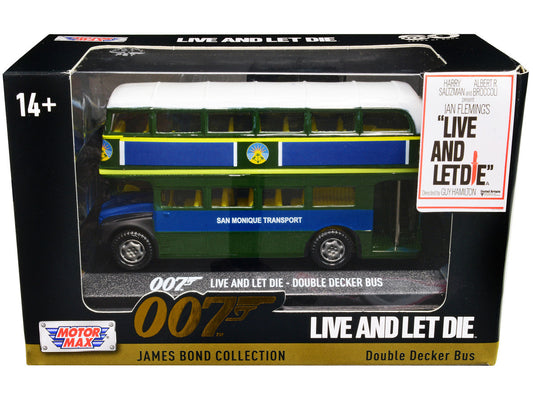 Double Decker Bus "San Monique Transport" James Bond 007 "Live and Let Die" (1973) Movie "James Bond Collection" Series Diecast Model Car by Motormax LuxuryLifeWay Online Store