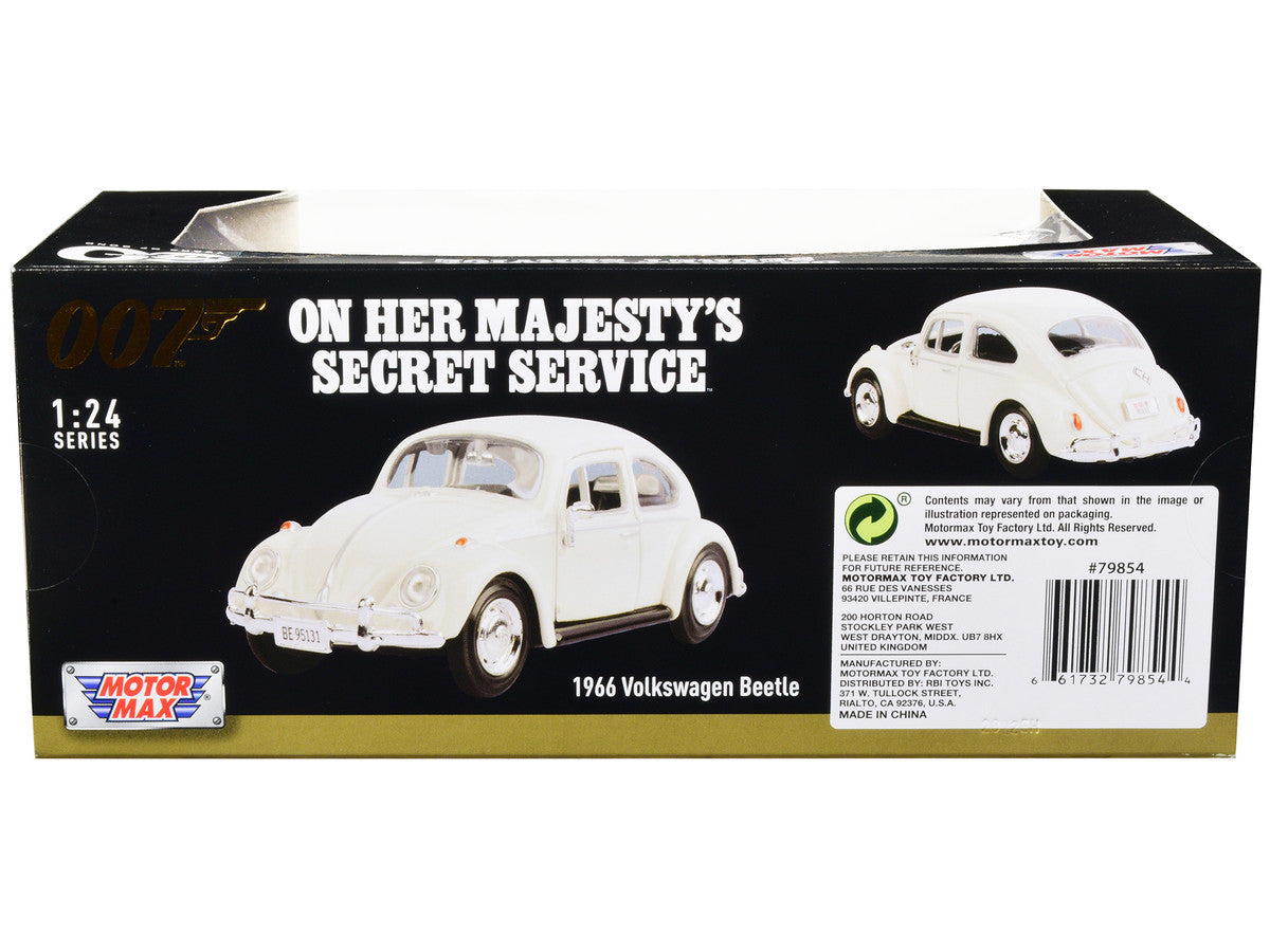 1966 Volkswagen Beetle White James Bond 007 "On Her Majesty's Secret Service" (1969) Movie "James Bond Collection" Series 1/24 Diecast Model Car by Motormax LuxuryLifeWay Online Store