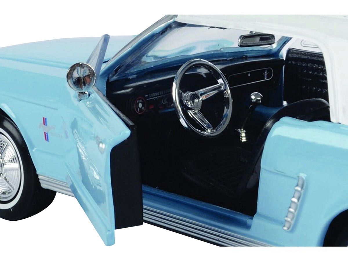 1964 1/2 Ford Mustang Light Blue with White Top James Bond 007 "Thunderball" (1965) Movie "James Bond Collection" Series 1/24 Diecast Model Car by Motormax LuxuryLifeWay Online Store