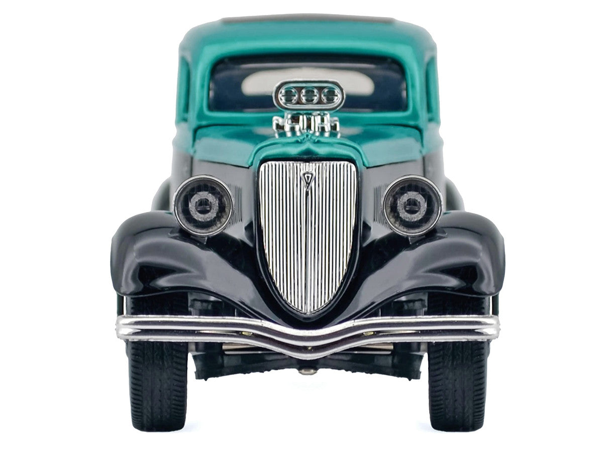 1934 Ford Coupe Turquoise Metallic and Black "Kult Klassics" Series 1/24 Diecast Model Car by Motormax LuxuryLifeWay Online Store