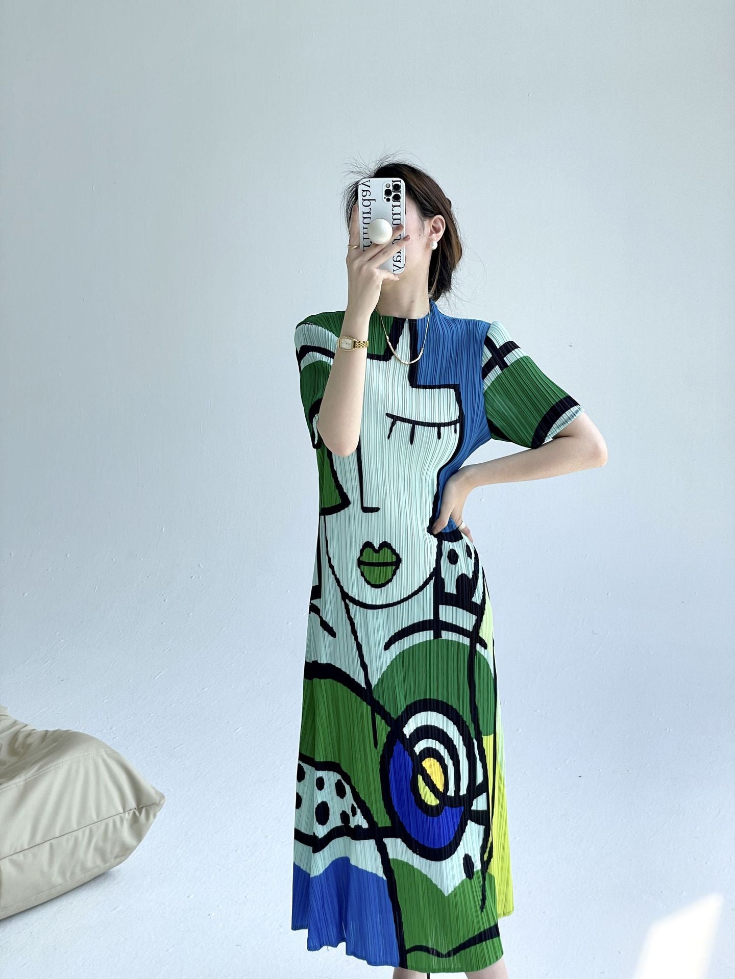 Funny Red Lips Graffiti Print T-Shirt Dress Pi-Mart