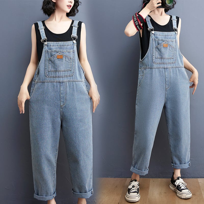 Women's Real Wash Denim Overalls Pi-Mart