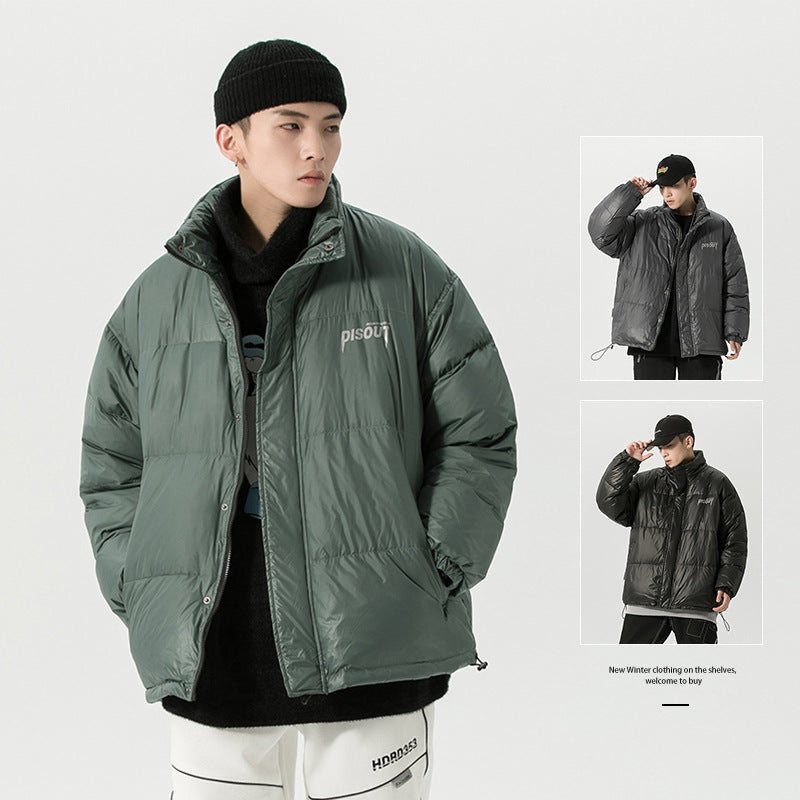 2020 Men's Winter Plain Down Jacket with Letter Design Pi-Mart