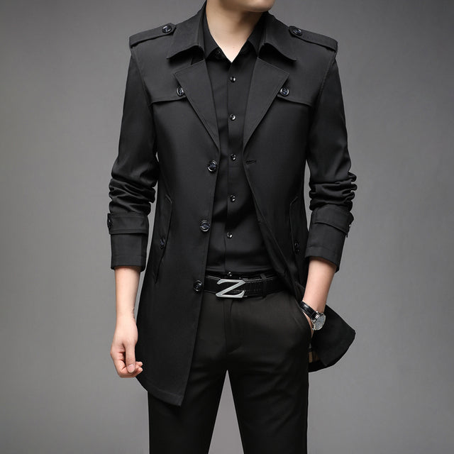 Men's Mid-Length Casual Windbreaker Jacket (Spring/Autumn) Pi-Mart