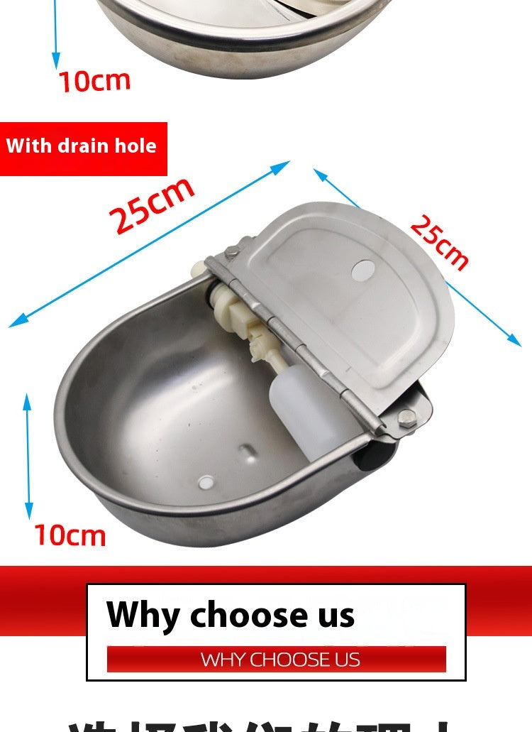 Stainless Steel Drinking Bowl With Cow Sink Pets Fashion