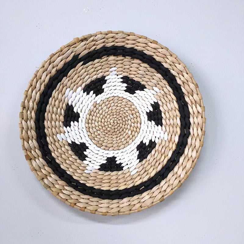 Woven Straw Wall Decor Round Living Room Ornament Wall Hanging PearlNestDecor.com