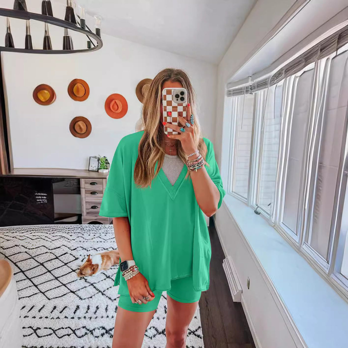 Women's Fashion Casual Short-sleeved Shorts Two-piece Suit NorixaFashion.com