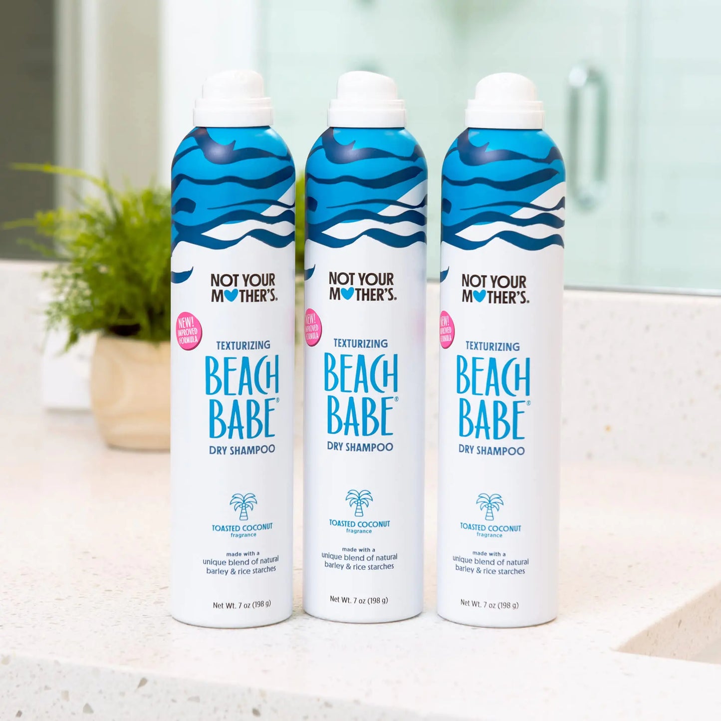 Not Your Mother's Beach Babe Dry Shampoo (3-Pack) - 7 oz Dry Shampoo - Instantly Absorbs Oil - Hair Essentials for Back to School 7 Ounce (Pack of 3)