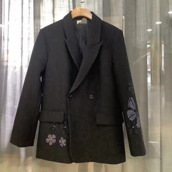 Women's New Heavy Industry Skull Butterfly Color Hot Diamond Jacket Best YouTube Store