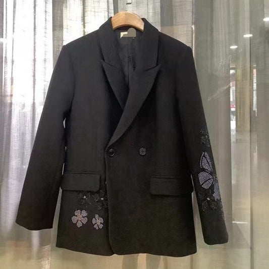 Women's New Heavy Industry Skull Butterfly Color Hot Diamond Jacket Best YouTube Store