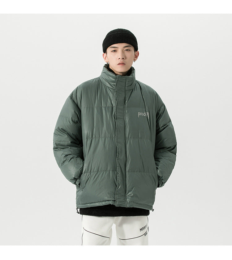 2020 Men's Winter Plain Down Jacket with Letter Design Pi-Mart