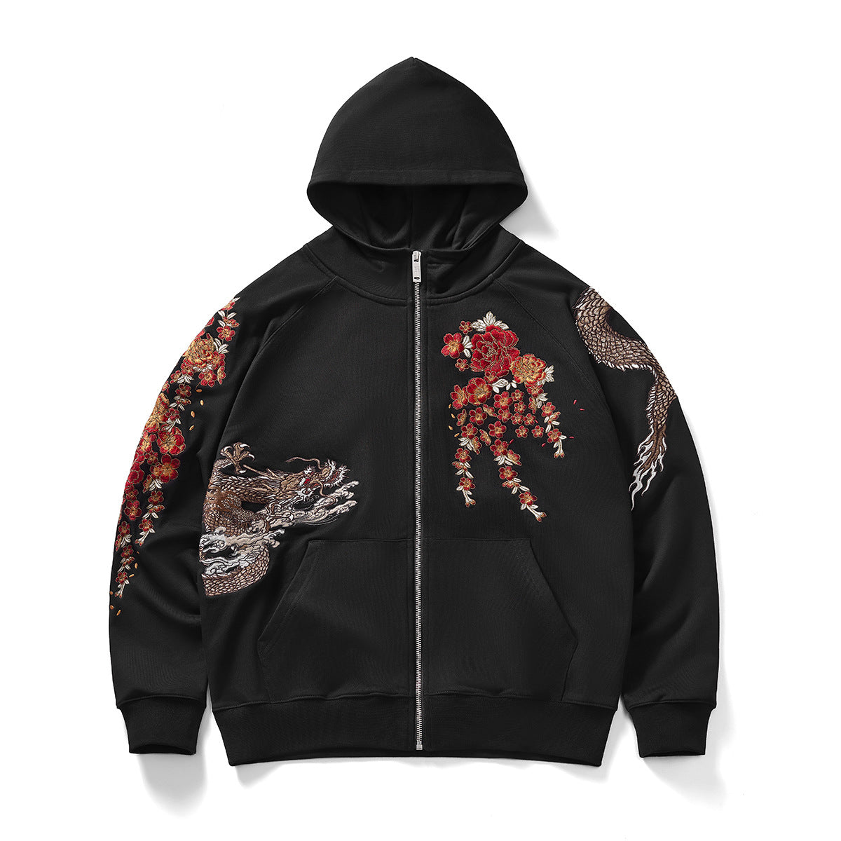 Heavy Duty Embroidered Hooded Cardigan With A Ziptrendy Streetwear Jacket LadyShow.Store