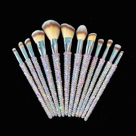 Diamond 12 Gems Makeup Beauty Tool Loose Powder Brush Repairing Concealer Brush CJD2