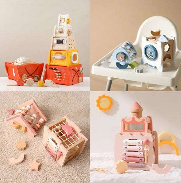 Montessori Wooden 5-in-1 Educational Toy LuxuryLifeWay Online Store