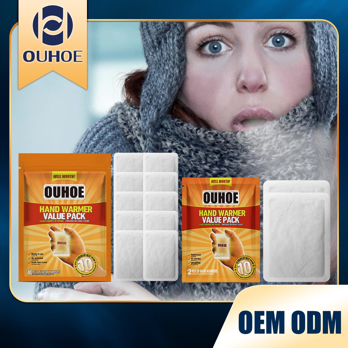 One-time Hand Warmers, 2 Pieces Per Bag. The Bag Measures 12x15 Cm. The Hand Warmers Are 9x11.8 Cm. Tri Light Beauty