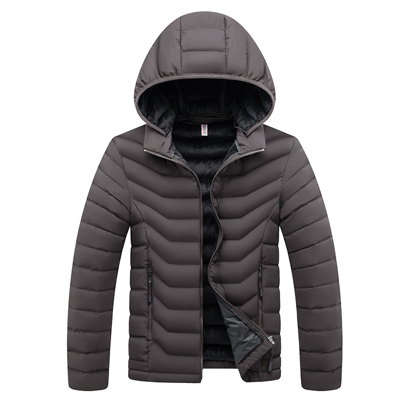 Men's Winter Casual Hooded Parka Jacket with Detachable Hat Pi-Mart