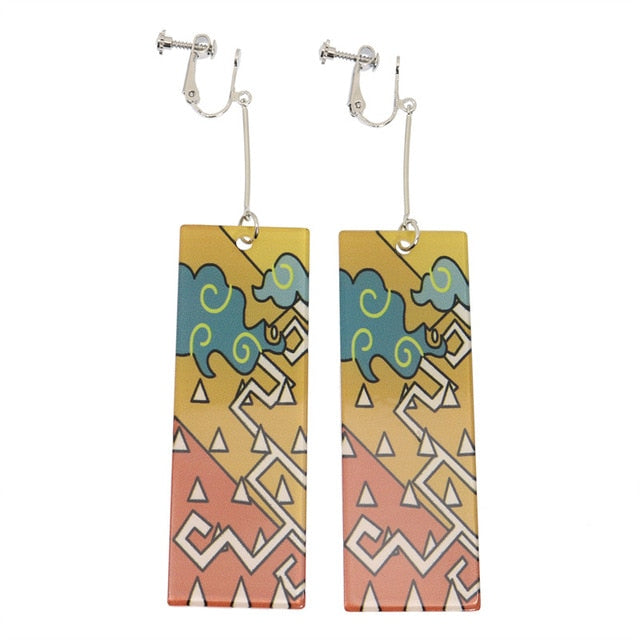 Acrylic Tanjiro Earrings Pi-Mart