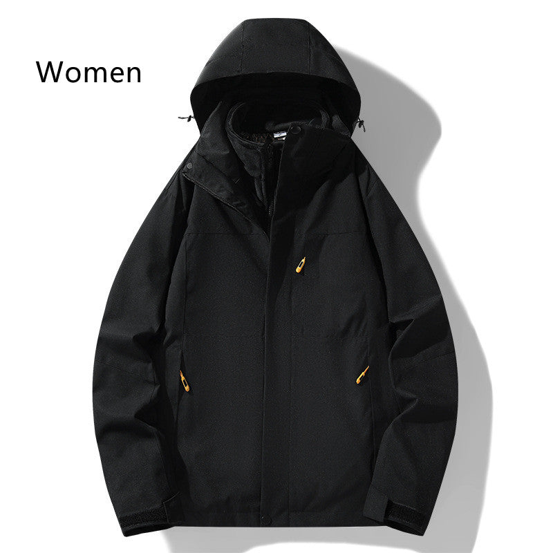 Three-in-one Removable Fleece-lined Thickened Windproof Waterproof Jacket