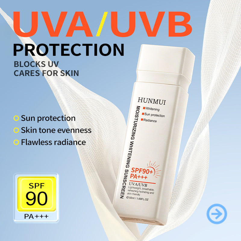 HUNMUI Moisturizing Double Protection Sunscreen 50ml SPF90 PA Innovative Version Tri Light Beauty