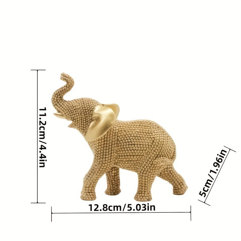 Golden Shiny Mini Elephant Sculpture Modern Minimalist PearlNestDecor.com