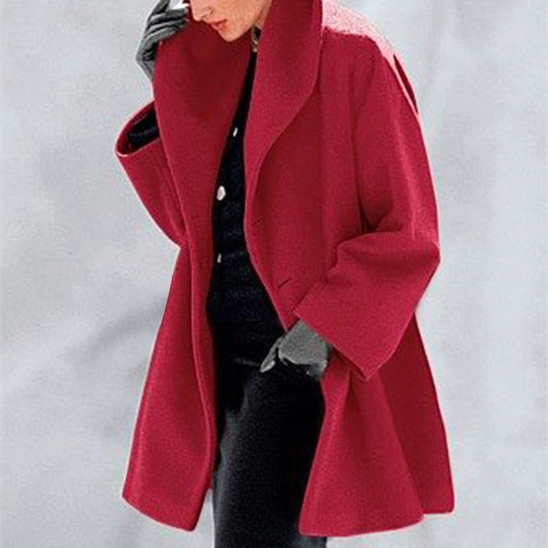 Women's Trendy Clothes Multi-color Round Neck Loose Sweater Woolen Coat Solid Casual Coat For Autumn And Winter LadyShow.Store