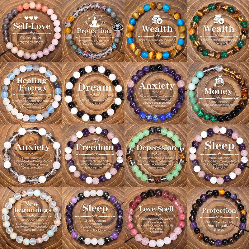 Crystal Tiger Eye Colored Beaded Bracelet LadyShow.Store