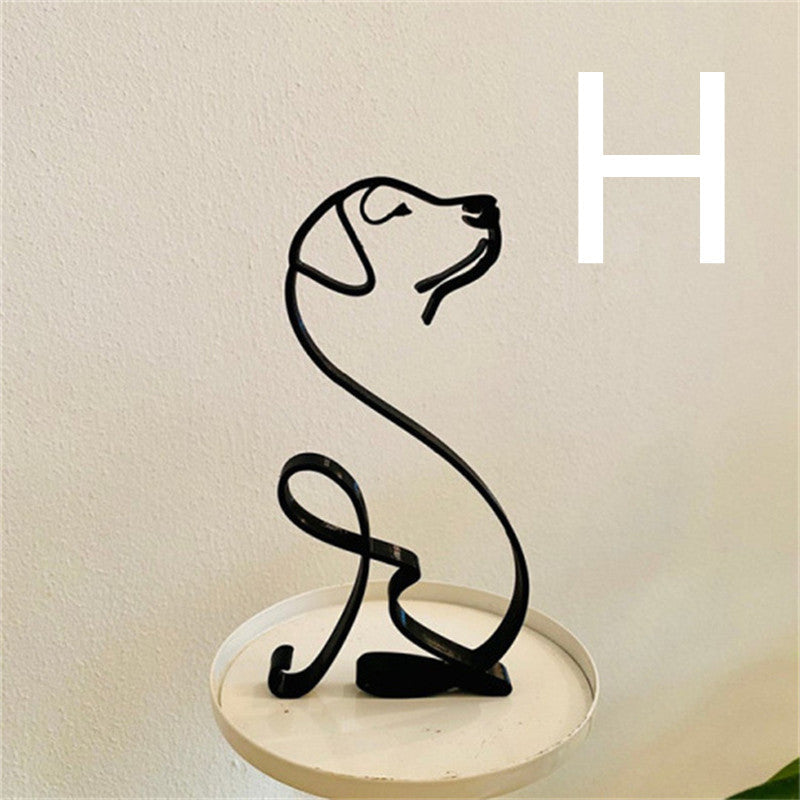 Simple Metal Dog Art Sculpture Decoration PearlNestDecor.com