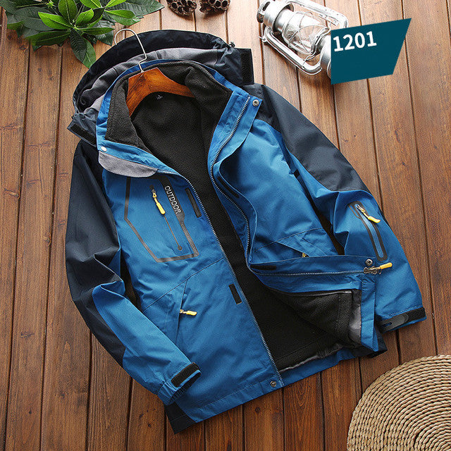 Men's Waterproof 3 in 1 Fleece Lined Outdoor Jacket Pi-Mart