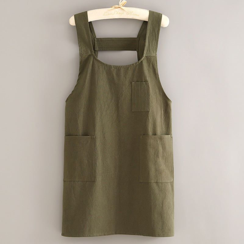 Canvas Breathable Cotton Linen Apron Household Kitchen Antifouling Wear-resistant PearlNestDecor.com