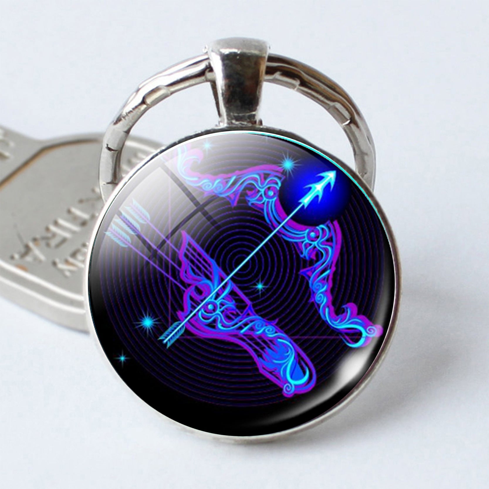 Twelve Constellation Time Stone Metal Keychains LadyShow.Store