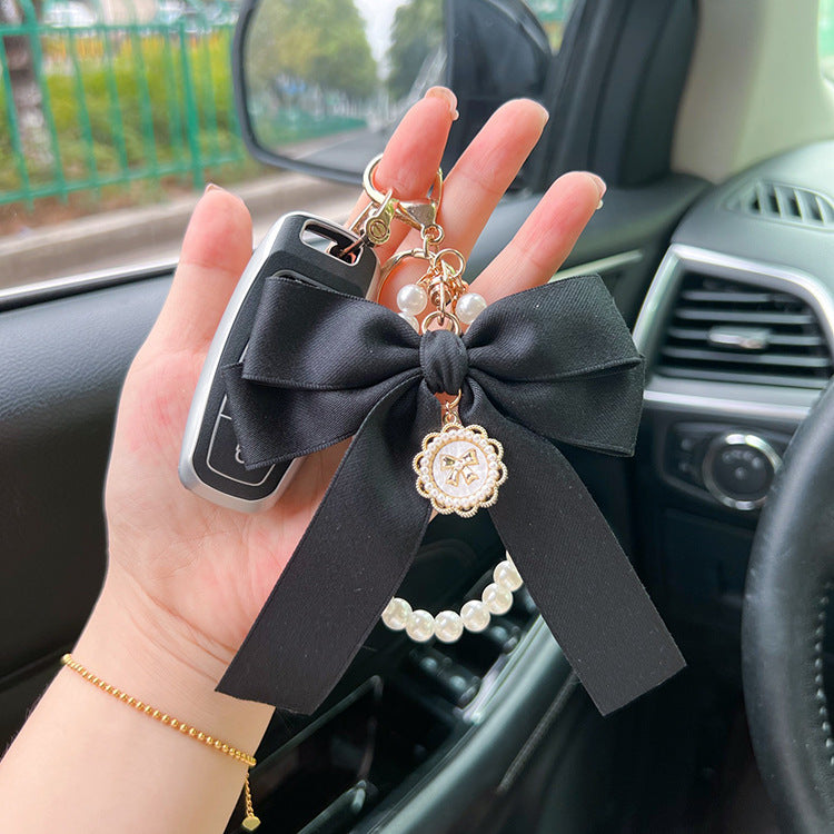 Bow Pearl Metal Keychains Decoration LadyShow.Store