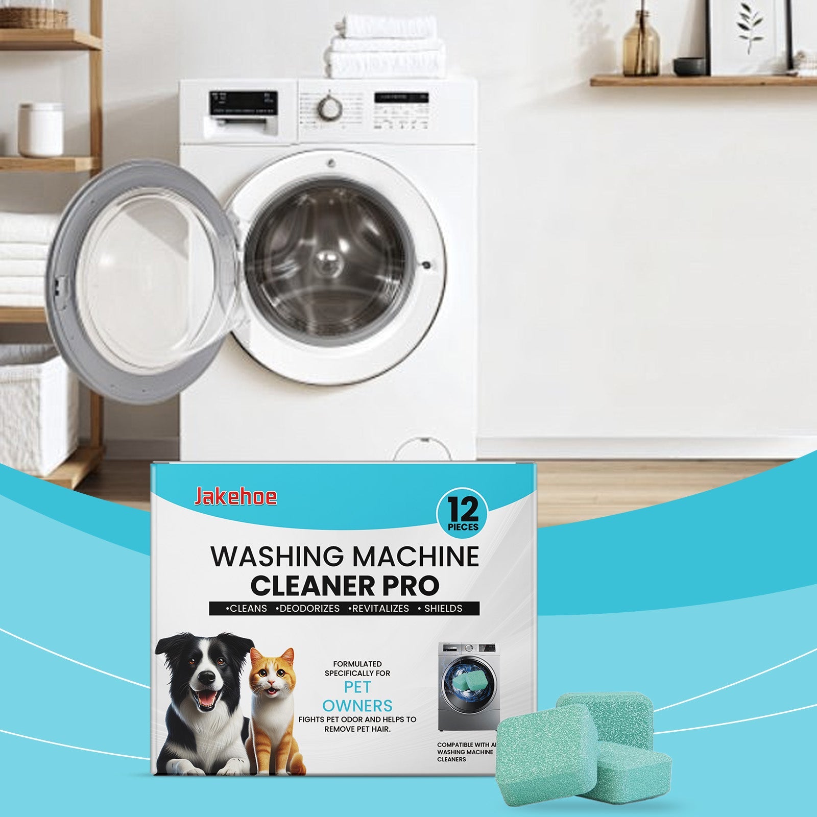 Washing Machine Cleaning Tablets 12pcs Tri Light Beauty