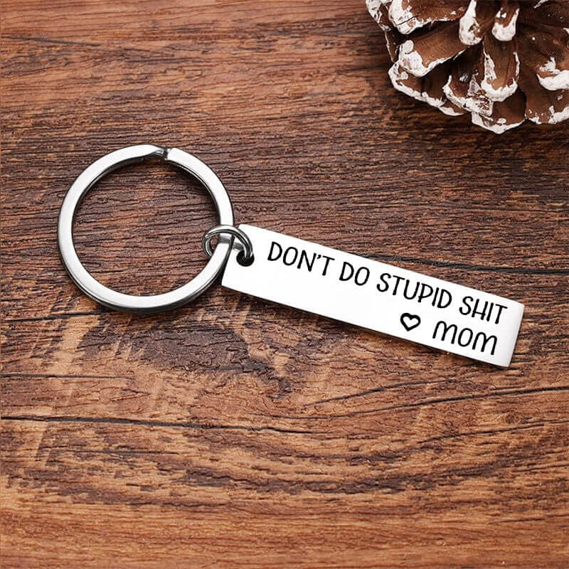 Don't Do Anything Stupid Key Card Stainless Steel LadyShow.Store