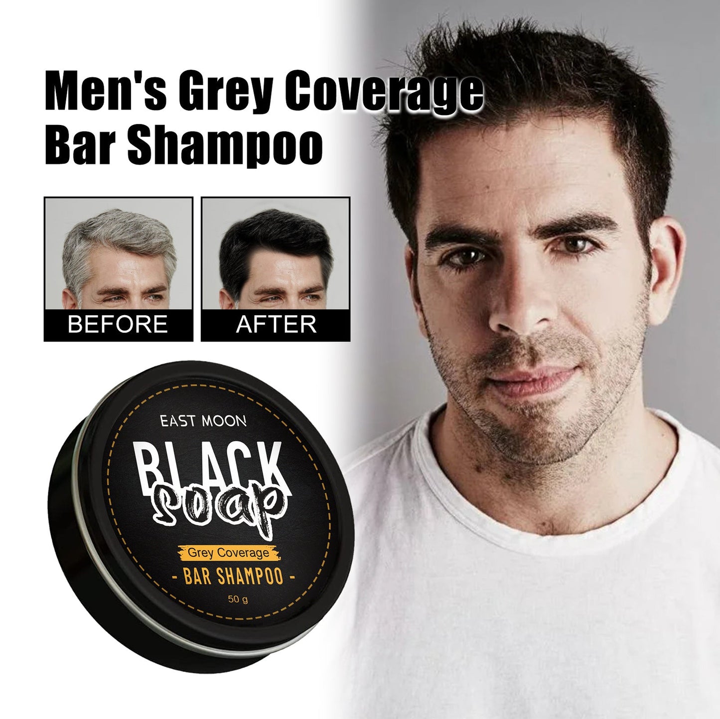 Men's Black Hair Soap Tri Light Beauty